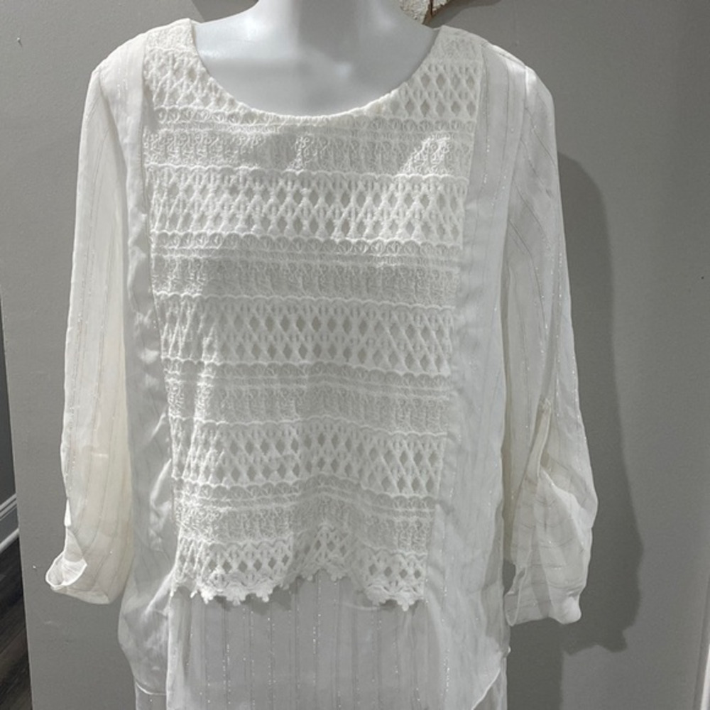 NWT! Bohemian White Lace Blouse